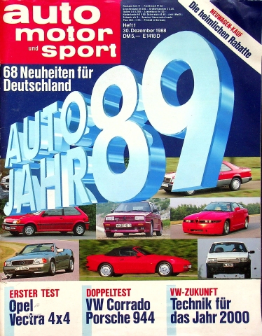 Deckblatt Auto Motor und Sport (01/1988)